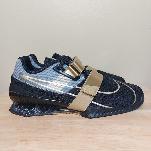 Nike Romaleos 4 Weightlifting Squat Shoes Black Gold CD3463-001 Men’s Size 10 - Picture 1 of 7